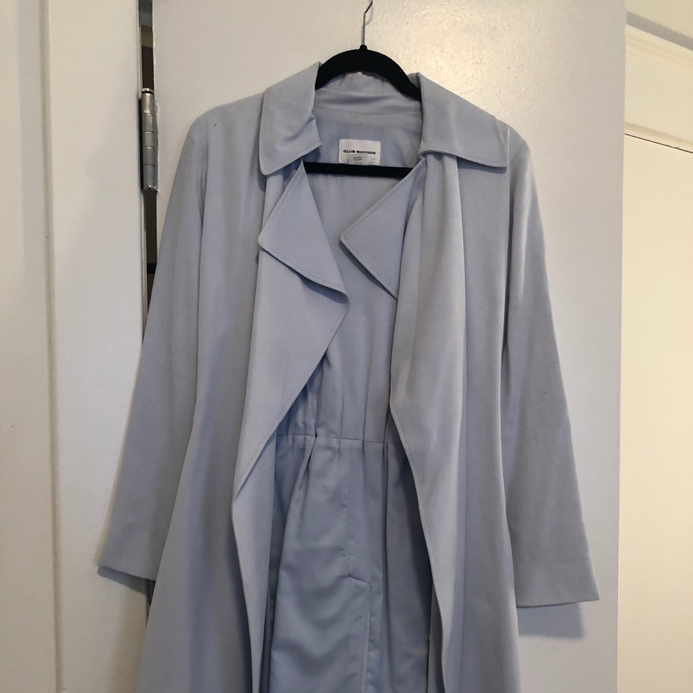 Club Monaco light blue trench coat